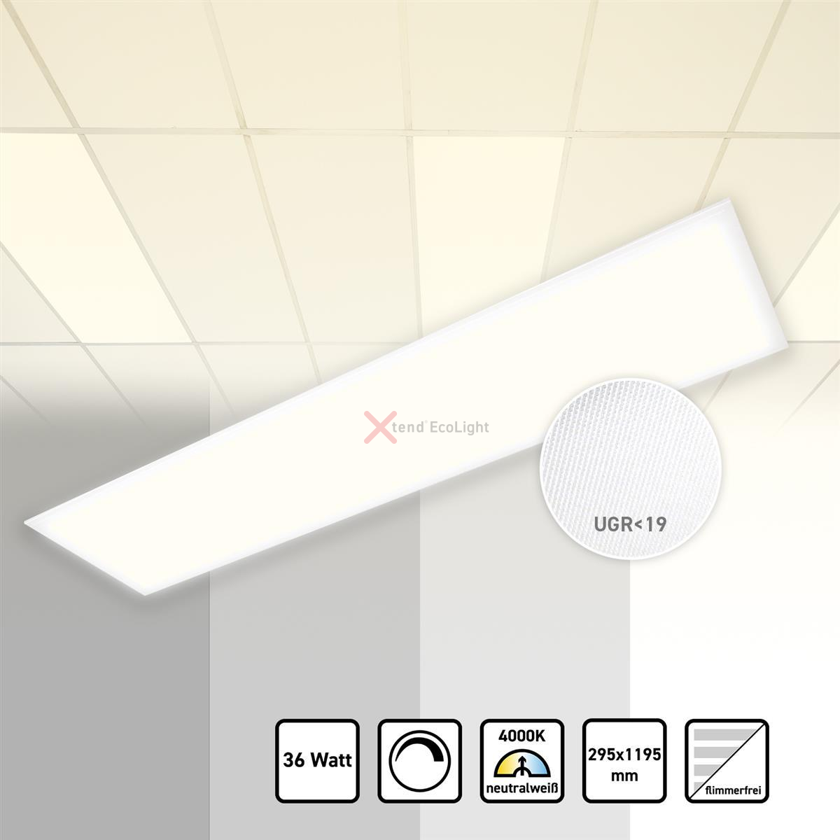 LED Panel 120x30 Neutralweiß 4000K 36W dimmbar 0 10V UGR