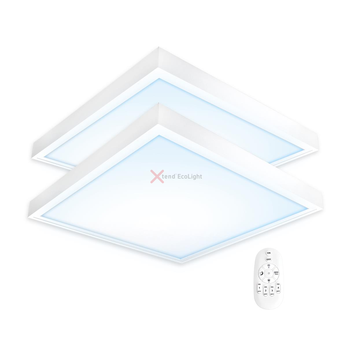 2x LED Panel 62x62 Tageslichtweiß 6000K 40W dimmbar Fernbedienung Ste