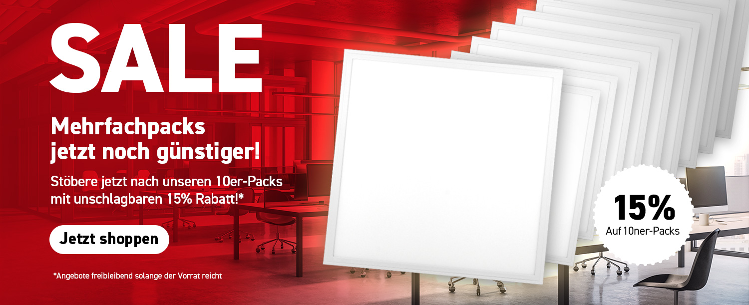 Sale, Rabatt, reduziert, sparen, b-ware, LED Panel, Flickerfrei, Bildschirm Arbeitsplatz, Arbeitsplatzbeleuchtung, sale, mehrfachpack., 10ner-set