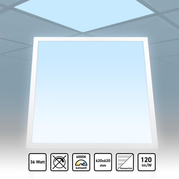 AKTION! AKTION! LED Panel 62x62 Tageslichtweiß 6000K 36W Slim PLs3.0