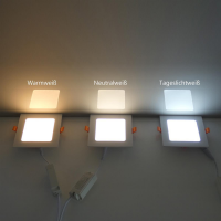 LED Einbaupanel eckig weiß 120x120mm Warmweiß 3000K 6W PLm