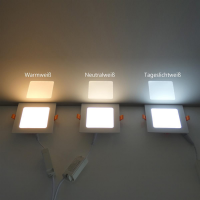 LED Panel eckig Einbaustrahler 6W Einbauspot Neutralweiß 120x120mm AC230V weiß