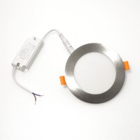 LED Einbaupanel Tageslichtweiß 6000K rund silber Ø120mm 6W Einbaustrahler PLm