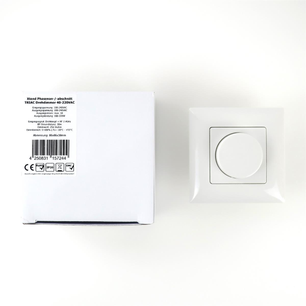 RESTPOSTEN! LED Phasenan-/-abschnitt TRIAC Drehdimmer Wanddimmer 40-220VAC, RF 2.4GHz