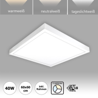 LED Panel 60x60cm 3CCT 3000K-4000K-6000K 40W 4000lm Aufbaurahmen PLs3.0