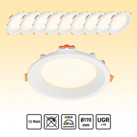 10x LED Einbaupanel blendarm rund weiß...