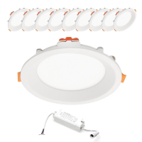 10x LED Einbaupanel blendarm rund weiß...