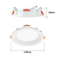 10x LED Einbaupanel blendarm rund weiß Ø120mm Warmweiß 3000K 12W UGR PLm