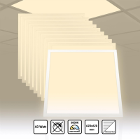 10x LED Panel 62x62 cm Warmweiß 3000K 40W Slim...