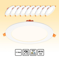10x LED Einbaupanel Warmweiß 3000K 12W...