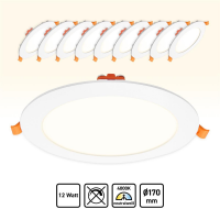 10x LED Panel Rund Einbaustrahler 12W Einbauspot...