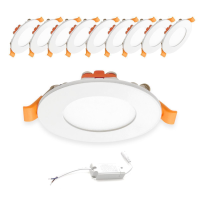 10x LED Einbaupanel rund Neutralweiß 4000K 3W...