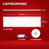 LED Panel 120x30 3CCT 3000K-4000K-6000K 40W dimmbar Triac PLs3.0