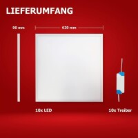 5x LED Panel 62x62 Tageslichtweiß 6000K 40W PLe2.2