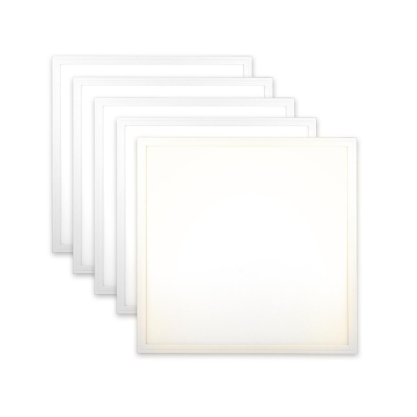 5x LED Panel 62x62 Neutralweiß 4000K 40W 3400lm Rasterleuchte Slim Alu Ple2.2
