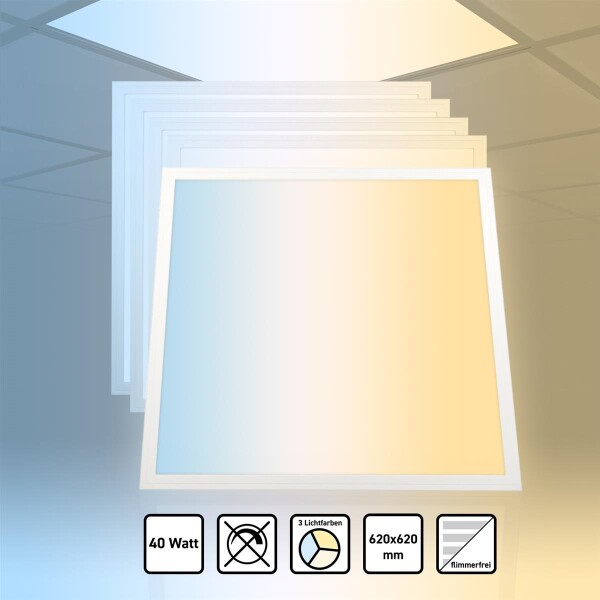 5x LED Panel 62x62 3CCT 3000K-4000K-6000K 40W PLs3.0