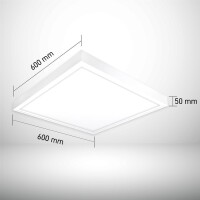 LED Panel 60 x 60 cm Neutralweiß 4000K 40W mit Steck-Aufbaurahmen Serie PLe2.1