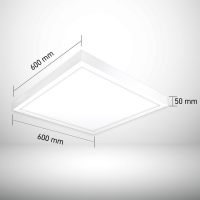 LED Panel 60 x 60 cm Neutralweiß 4000K 40W mit Steck-Aufbaurahmen Serie PLe2.2