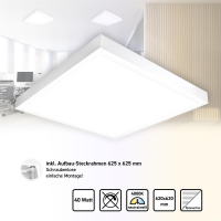 LED Panel 62x62 cm Neutralweiß 4000K 40W Aufbaurahmen 3400lm Alu PLe2.2