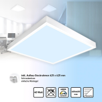 LED Panel 62x62 Kaltweiß 40W 6000K Steck-Aufbaurahmen Alu weiß PLe2.2