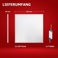 LED Panel 62x62 Tageslichtweiß 6000K 36W mit Steck-Aufbaurahmen PLs3.0