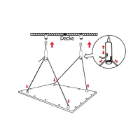 RESTPOSTEN LED Panel Deckenpanel 60x60cm Neutralweiß 4000K 40W Drahtseil Aufhängung