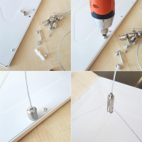 Aufhängeset Drahtseil LED Panel 62x62 Montageset Aufhänger