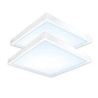 2x LED Panel 62x62 Tageslichtweiß 6000K 40W mit Steck-Aufbaurahmen PLe2.2
