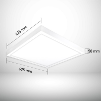 2x LED Panel 62x62 Neutralweiß 4000K 40W Steck-Aufbaurahmen PLe2.2