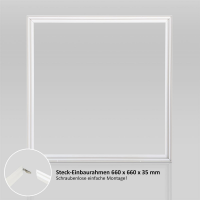 LED Panel 62x62 Warmweiß 3000K 40W Steck Einbaurahmen Alu Weiß Schraublos