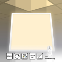 LED Panel 62x62 cm Warmweiß 3000K 40W dimmbar Fernbedienung Slim Alu PLe2.2