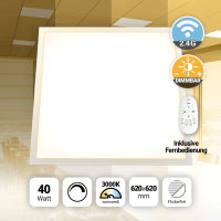 LED Panel 62x62 cm Warmweiß 3000K 40W dimmbar Fernbedienung Slim Alu PLe2.2