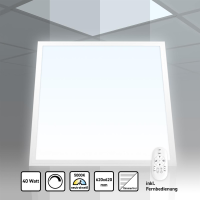 LED Panel 62x62 Neutralweiß 5000K 40W dimmbar Fernbedienung Slim Alu PLe2.2