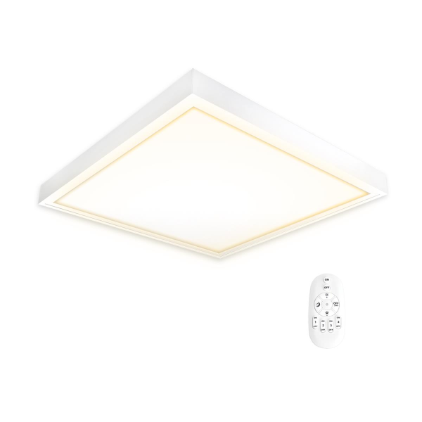 LED Panel 62x62 Warmweiß 3000K 40W dimmbar Fernbedienung Aufbaurahmen PLe2.2
