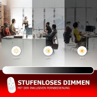 LED Panel 62x62 Tageslichtweiß 6000K 40W dimmbar Fernbedienung Steck-Aufbaurahmen PLe2.2