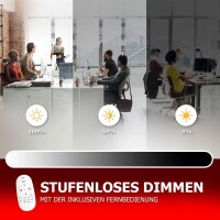 LED Panel 62x62 Tageslichtweiß 6000K 40W dimmbar mit Fernbedienung u. Steck-Aufbaurahmen PLe2.2