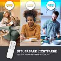 LED Panel 62x62 3CCT 3000K-4000K-6000K 40W dimmbar Fernbedienung Aufbaurahmen PLs3.0