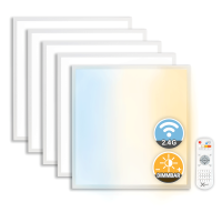 5x LED Panel 62x62cm 3CCT dimmbar 40W  2,4G Fernbedienung...