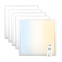 5x LED Panel 62x62cm 3CCT dimmbar 40W  2,4G Fernbedienung Slim Alu