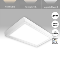 2x LED Panel 30 x 60 cm 3CCT 3000K-4000K-6000K 24W flimmerfrei Steck-Aufbaurahmen PLs3.0