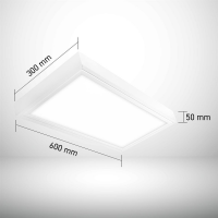 2x LED Panel 30 x 60 cm 3CCT 3000K-4000K-6000K 24W flimmerfrei Steck-Aufbaurahmen PLs3.0