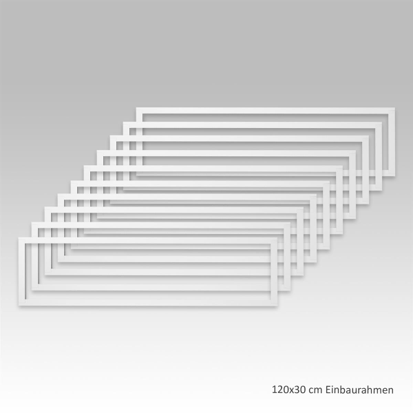 10x LED Panel Montagerahmen Deckeneinbaurahmen 120x30cm Alu weiß Deckenausschnitt