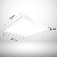 LED Panel 60x60 3CCT 3000K-4000K-6000K 40W dimmbar Fernbedienung 2.4G Steck-Aufbaurahmen PLs3.0