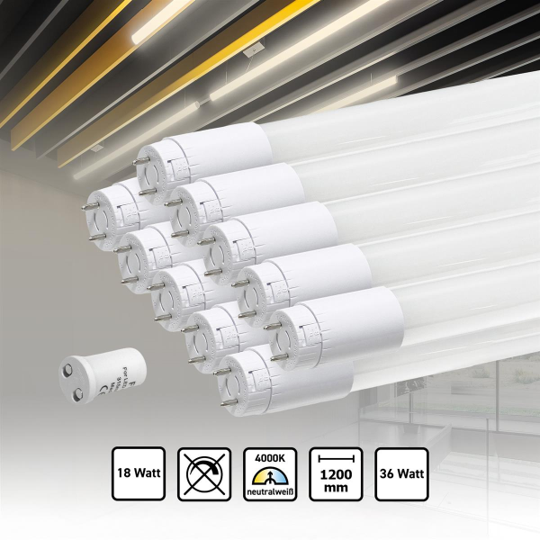 RESTPOSTEN 25x LED Röhre 120cm Neutralweiß 4000K 18W T8 G13 LED Tube