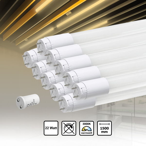 RESTPOSTEN! 10x Xtend LED Röhre 150cm Warmweiß 3000K 22W T8 G13 Tube