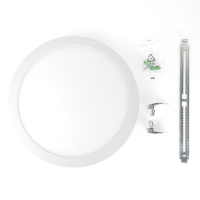 2x LED Aufbaupanel 290mm Warmweiß 3000K 24W dimmbar Triac Farbring Chrom PLm4.0