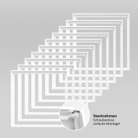10x LED Panel 62x62cm Aufbaurahmen Alu weiß Aufputz...