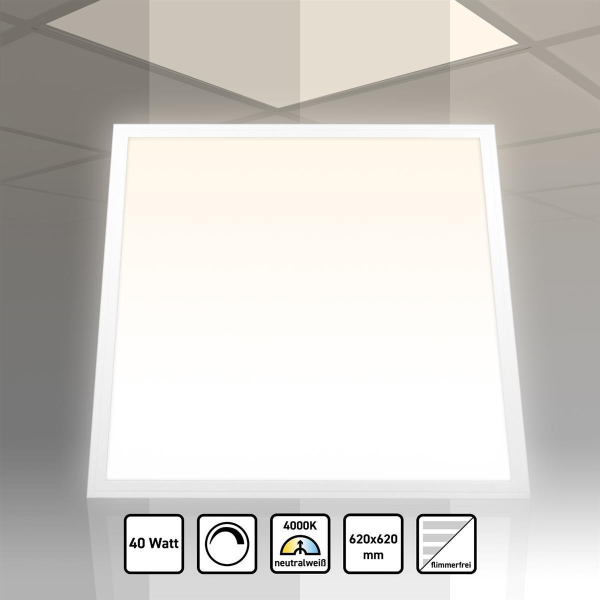 LED Panel 62x62 Neutralweiß 4000K 40W dimmbar Triac PLe2.2
