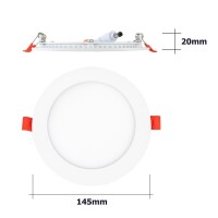 LED Einbaupanel rund weiß Ø145mm Warmweiß 3000K 9W PLm