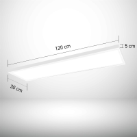 LED Panel 120x30 3CCT 3000K-4000K-6000K 40W dimmbar Fernbedienung Steck-Aufbaurahmen PLs3.0